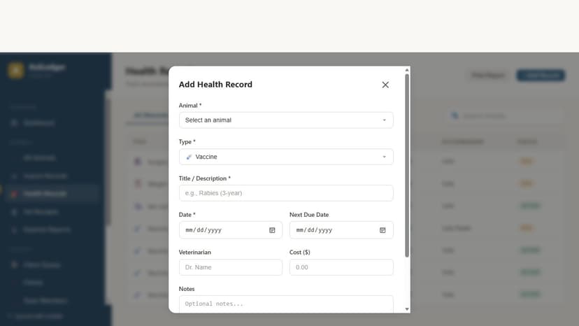 Add a health record