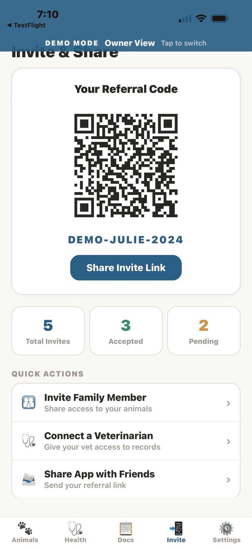 Scan QR to connect with your vet