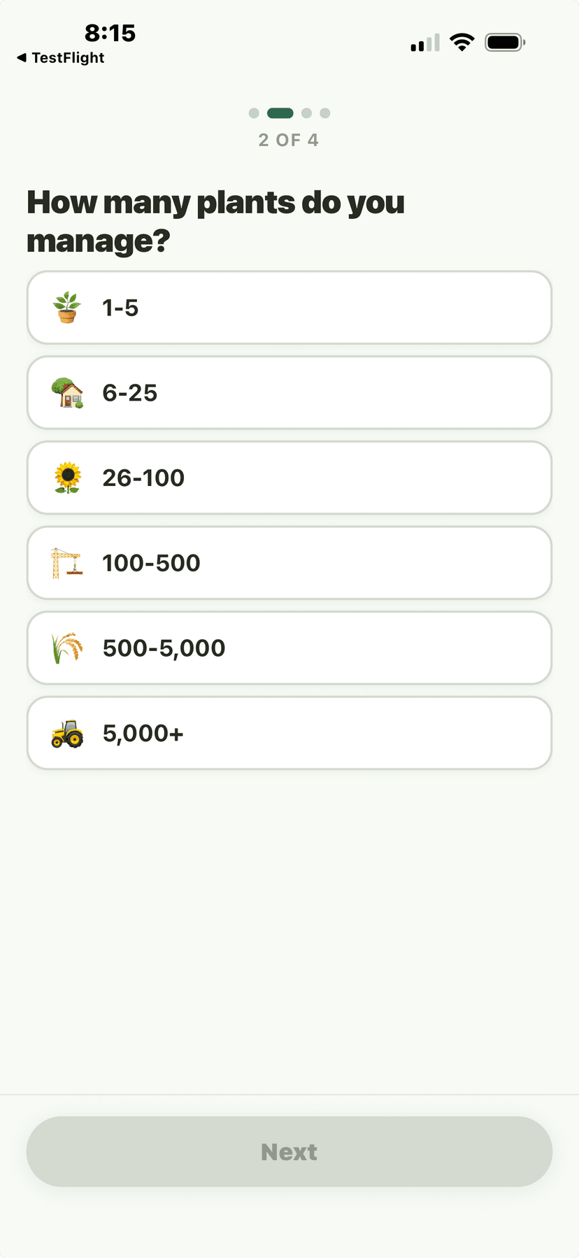 Onboarding Q2 - How many plants do you manage?