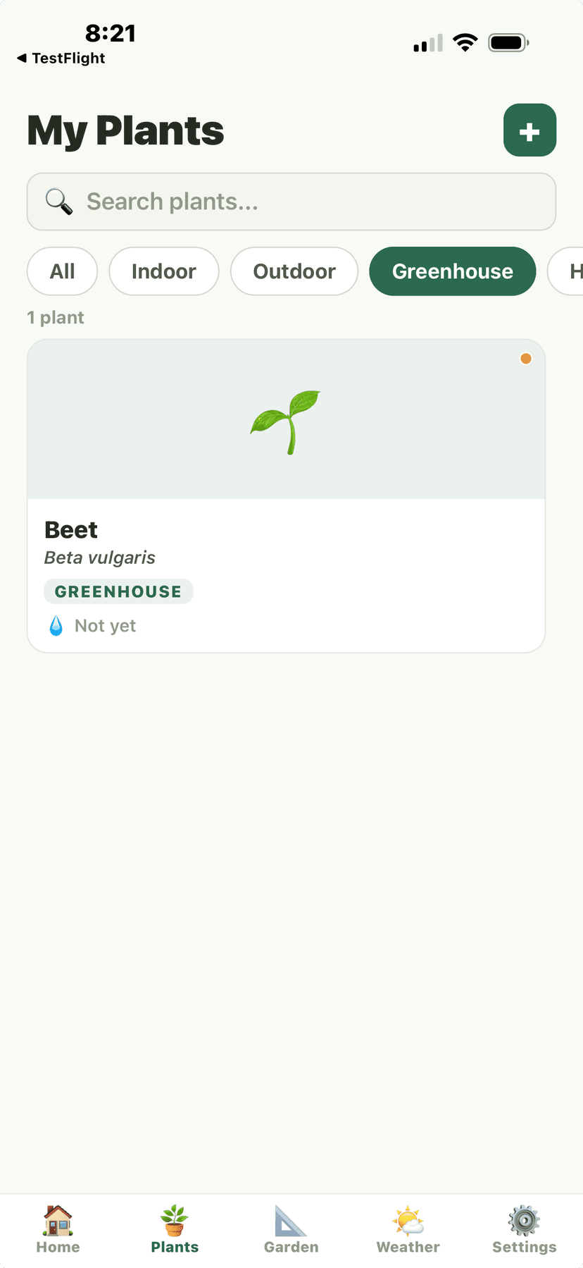 My Plants filtered by Greenhouse
