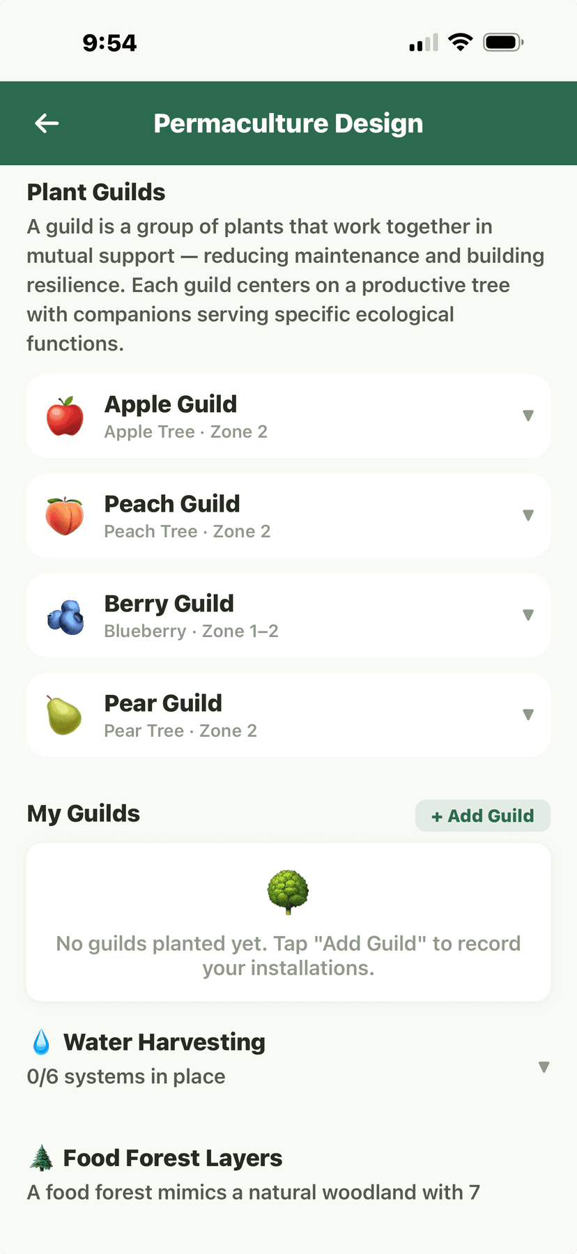 Permaculture guilds overview and My Guilds