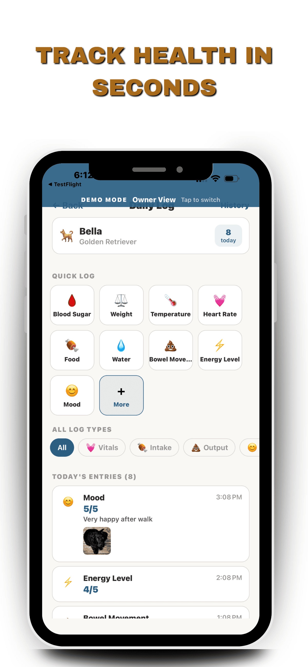 Track Health in Seconds